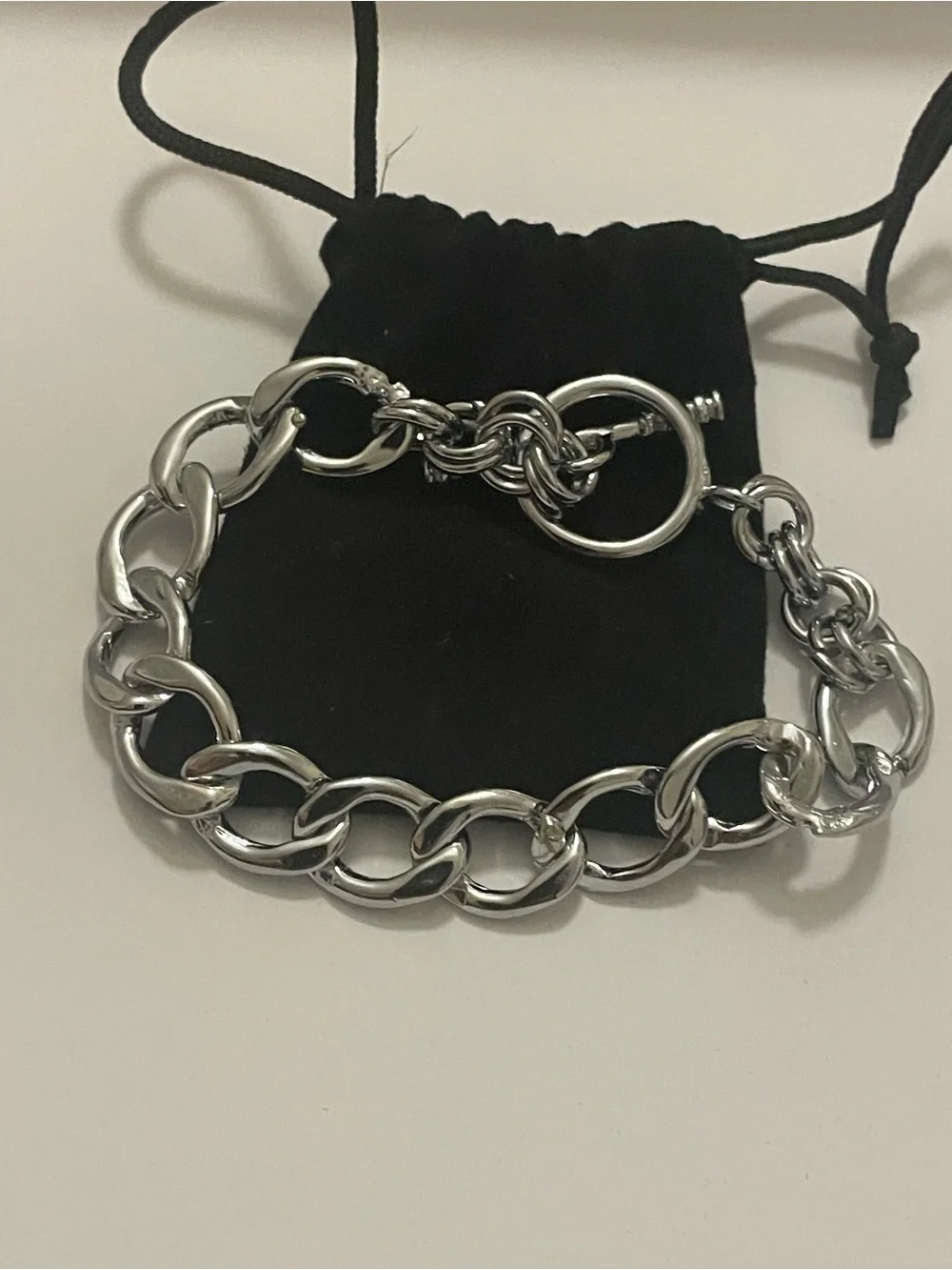 Silver-Tone Chunky Toggle Chain Bracelet - New in Dusty
